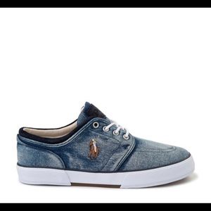 Mens Polo Ralph Lauren Denim Shoe with logo blue
